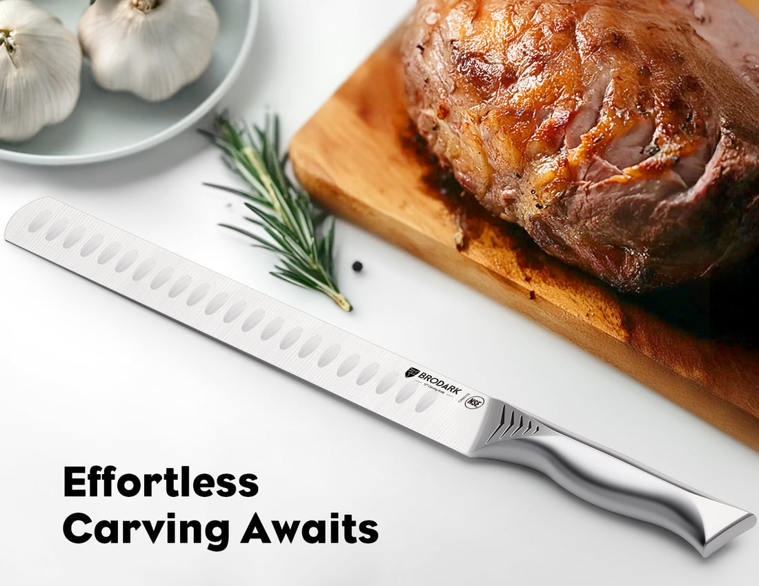 Carving Knife, 12" Brisket Knife for Meat Carving, High Carbon Stainless Steel Slicing Knife for BBQ Roast Rib Turkey Ham, NSF Certified, Shark Series