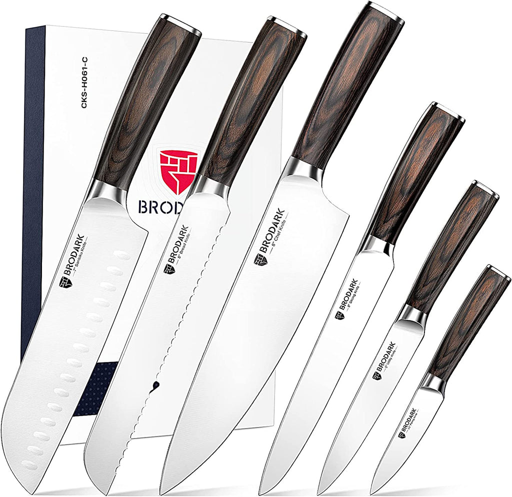 BRODARK Chef Knife Set Professional 6-Pieces Kitchen Knife , Ultra Sharp  (B44)