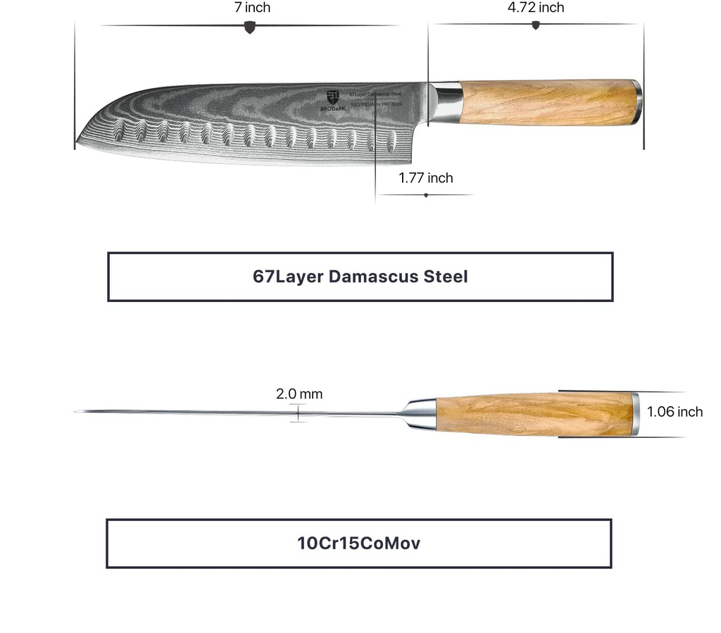 BRODARK Damascus Knife Set 3 PCS With Premium VG10 Damascus Steel