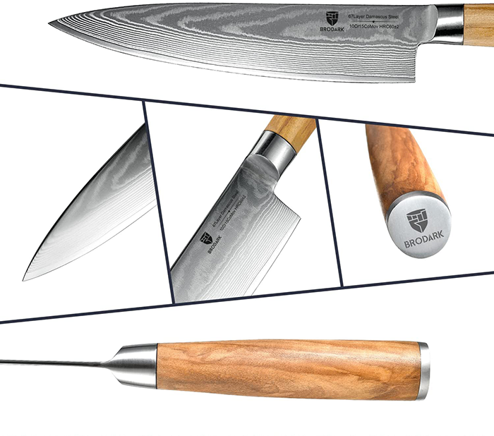 KEEMAKE 8 inch Chef Knife Extra Sharp Damascus Steel Kitchen Knife